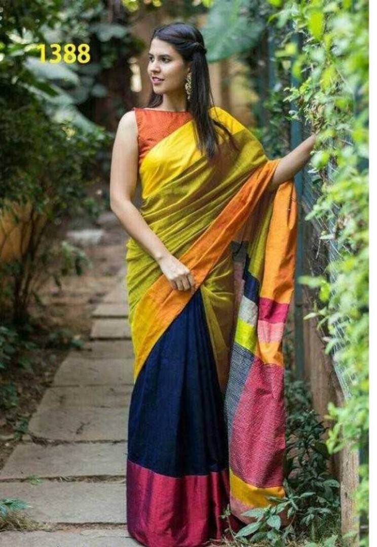 Attractive Handloom Cotton Silk Saree with Blouse piece